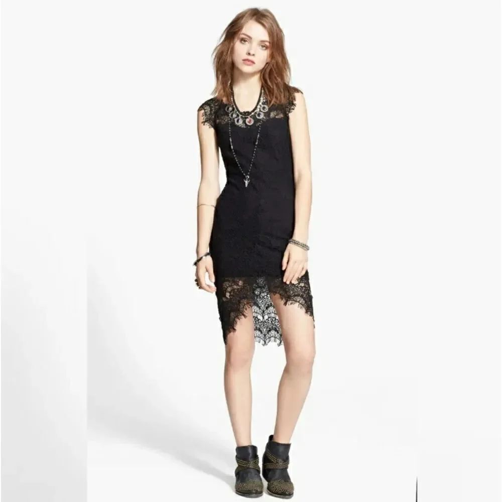 Free people intimately peek a boo black dress